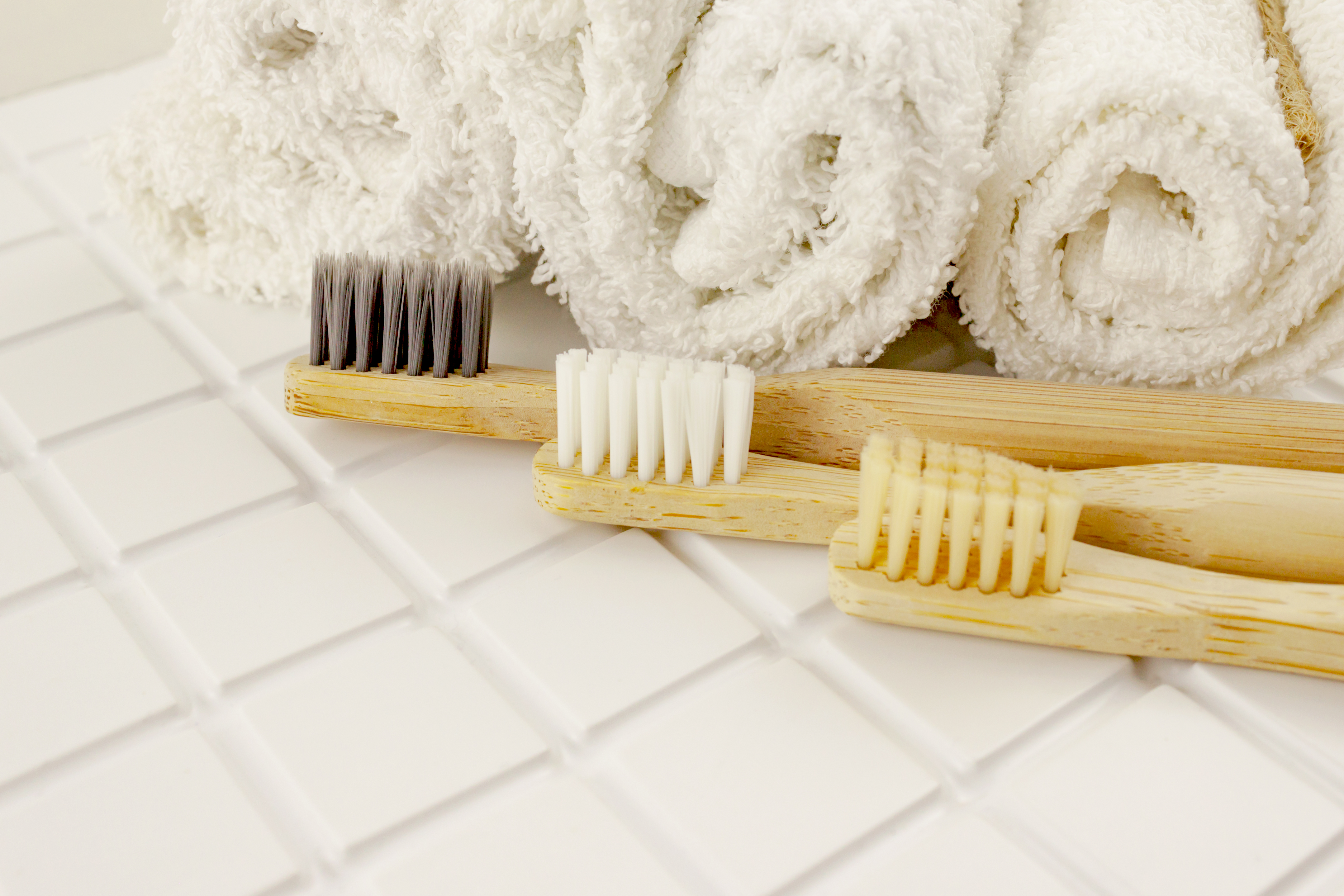 Bamboo toothbrushes in three sizes
